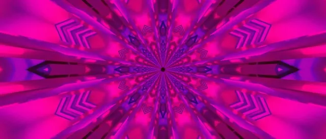 Pulsating Neon Tunnel Kaleidoscope | 21:9 Ultrawide | 60fps VJ Loop Screensaver