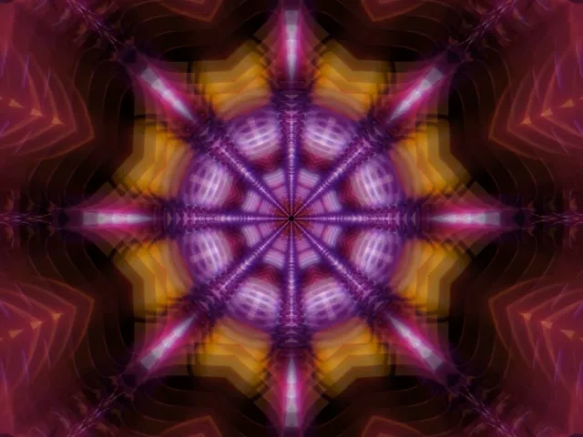 Pulsating Neon Tunnel Kaleidoscope | 4:3 Classic 60fps Screensaver VJ Loop