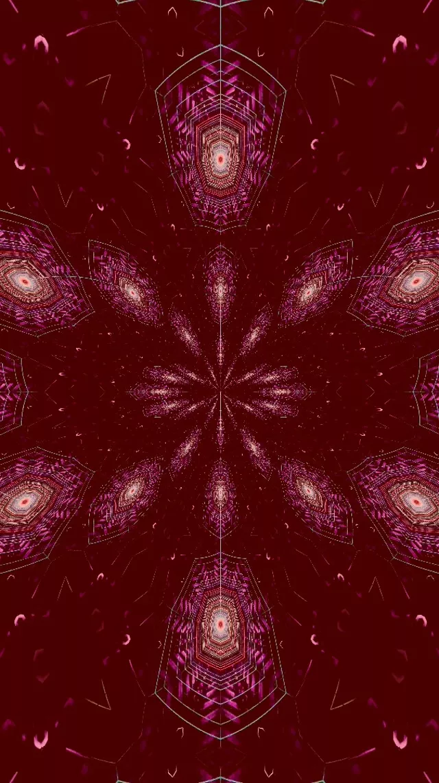Kaleidoskop Terowongan Neon Berdenyut | 9:16 Reels 60fps Screensaver VJ Loop