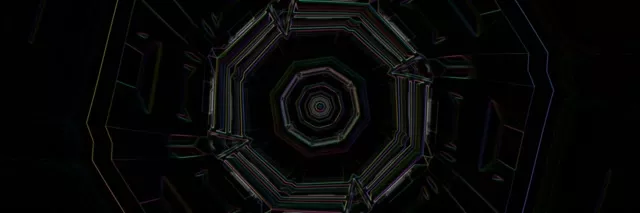 Túnel Neon Octógono Pulsante 3:1 Triplo Ancho 60fps VJ Loop Protector