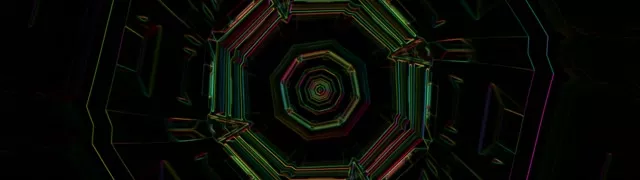 Pulsating Octagon Neon Tunnel | 32:9 Ultrawide 60fps VJ Loop Screensaver