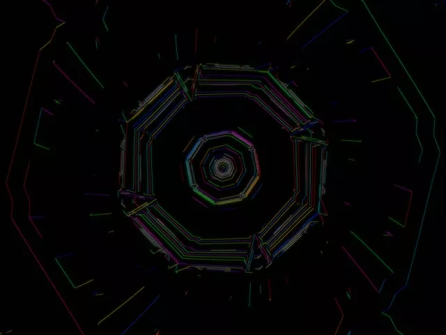 Pulsating Octagon Neon Tunnel 4:3 Classic 60fps VJ Loop Screensaver