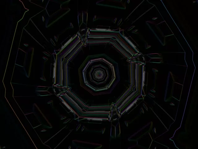 Pulsating Octagon Neon Tunnel 4:3 Classic 60fps VJ Loop Screensaver