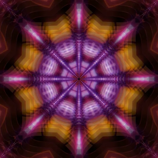 Pulsating Purple Pink Neon Tunnel Kaleidoscope 1:1 Square 60fps VJ Loop Screensaver