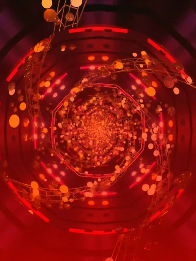 Pulsating Red Neon Tunnel | 3:4 iPad Portrait 60fps Screensaver VJ Loop