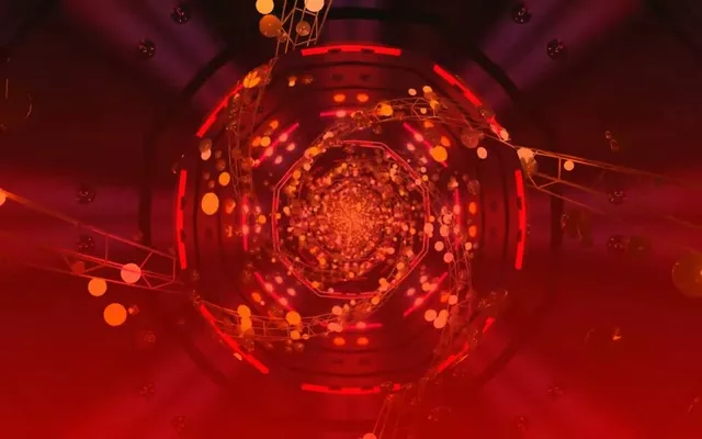 Pulsating Red Neon Tunnel VJ Loop 16:10 MacBook 60fps Screensaver Animation