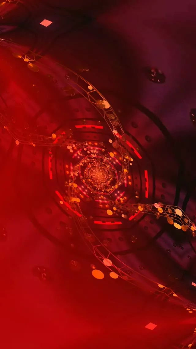 Pulsating Red Neon Tunnel VJ Loop 9:16 Reels 60fps Screensaver