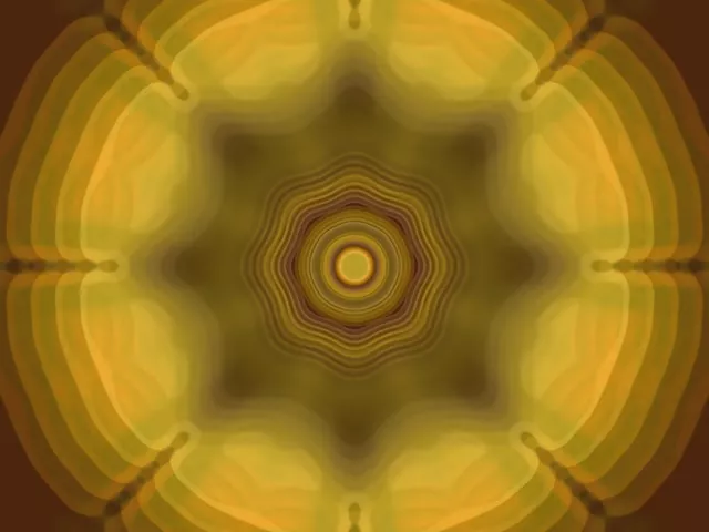 Terowongan Neon Kuning Berdenyut 4:3 Klasik 60fps Screensaver VJ Loop