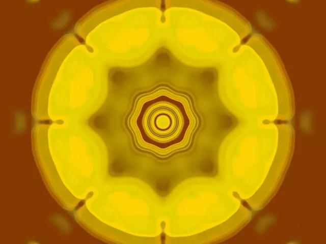 Terowongan Neon Kuning Berdenyut | VJLoops 4:3 Classic 60fps Screensaver