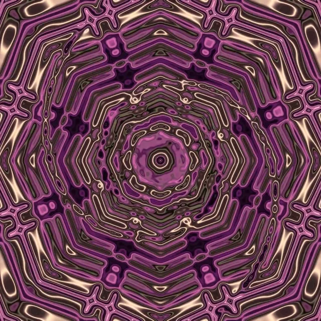 Túnel Neón Caleidoscopio Fractal Morado VJ Loop 1:1 Cadrado 60fps Protector de Pantalla