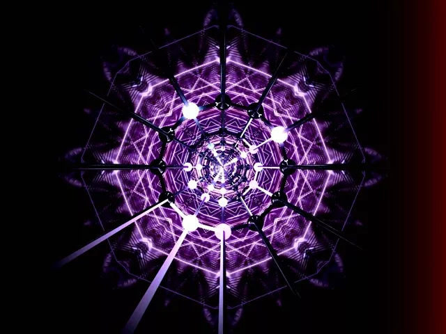 Túnel Neon Fractal Roxo Vj Loop 4:3 Classic 60fps Protetor de Tela