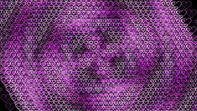 Purple Neon Hearts Pattern Loop 4K