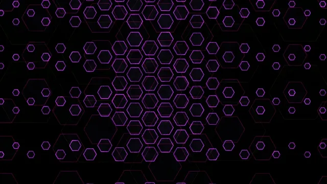 Purple Neon Hexagon Pattern Abstract Animation