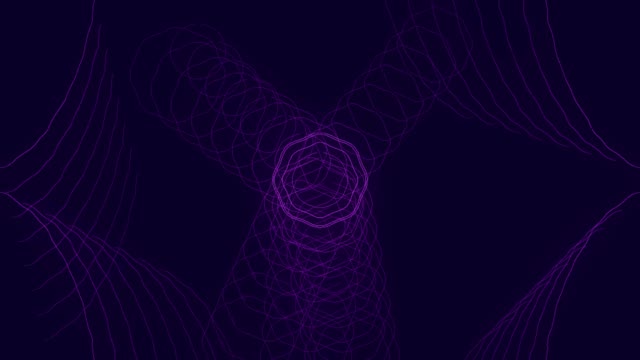 Purple Neon Tunnel 60fps with Concentric Circles and Geometric Light Patterns