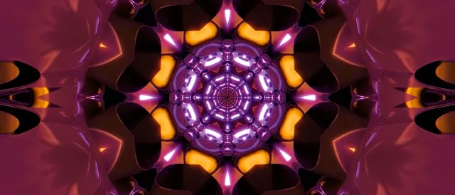 Purple Neon Tunnel Kaleidoscope 21:9 Ultrawide 60fps Screensaver Windows PC Vj Loop