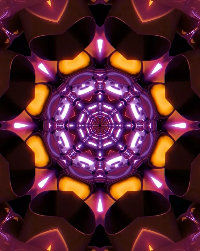 Hầm Neon Tím Kaleidoscope 60fps Màn Hình Chờ PC 4:5 Instagram Vj Loop