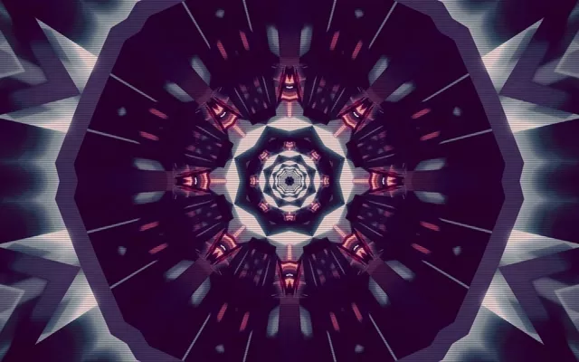 Vijolični Neon Tunel Kaleidoskop Ohranjevalnik Zaslona 16:10 MacBook 60fps VJ Loop