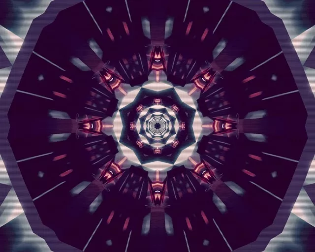 Neon Tunel More Kaleidoskopia Pantaila-babeslea 5:4 industriala 60fps VJ Loop