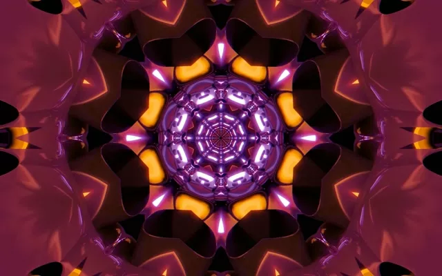 Túnel de Neón Morado Caleidoscopio Protector de Pantalla 60fps 16:10 MacBook VJ Loop