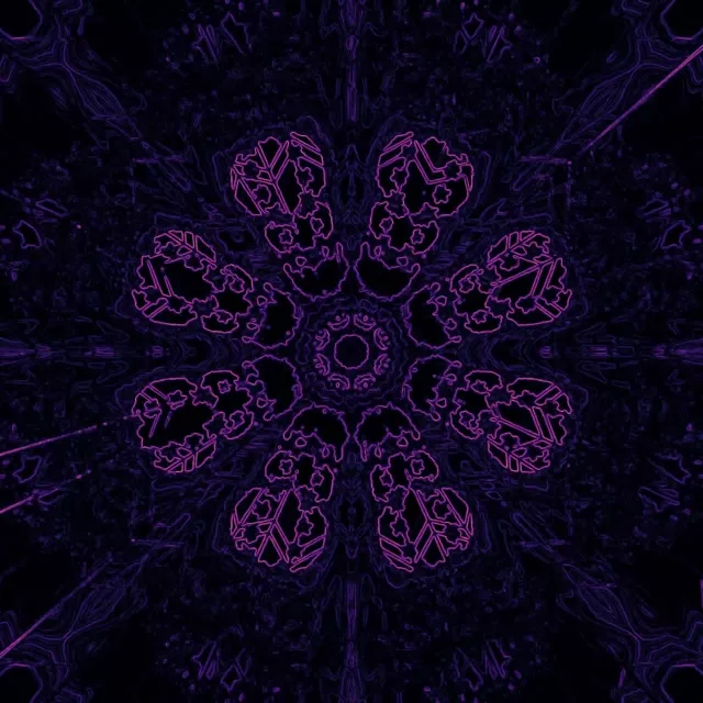 Neon Tunnel Purple Kaleidoscope VJ Loop 1:1 Square 60fps Screensaver