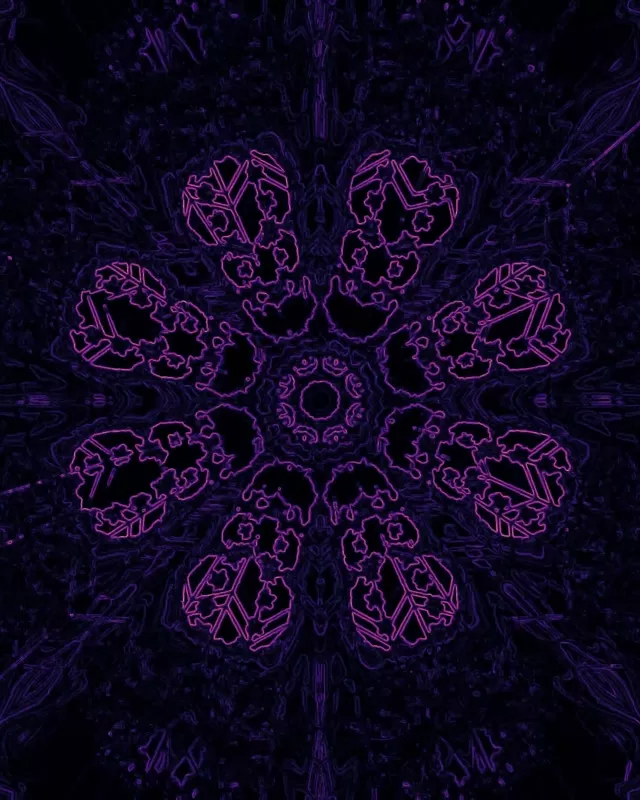 Neon Tunnel Lila Fraktal Kaleidoskop VJ Loop 4:5 Instagram 60fps Bildschirmschoner