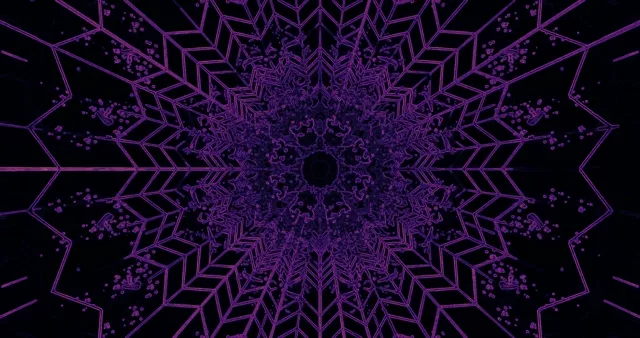 Purple Neon Tunnel Mandala 4K UHD 60fps Screensaver VJ Loop