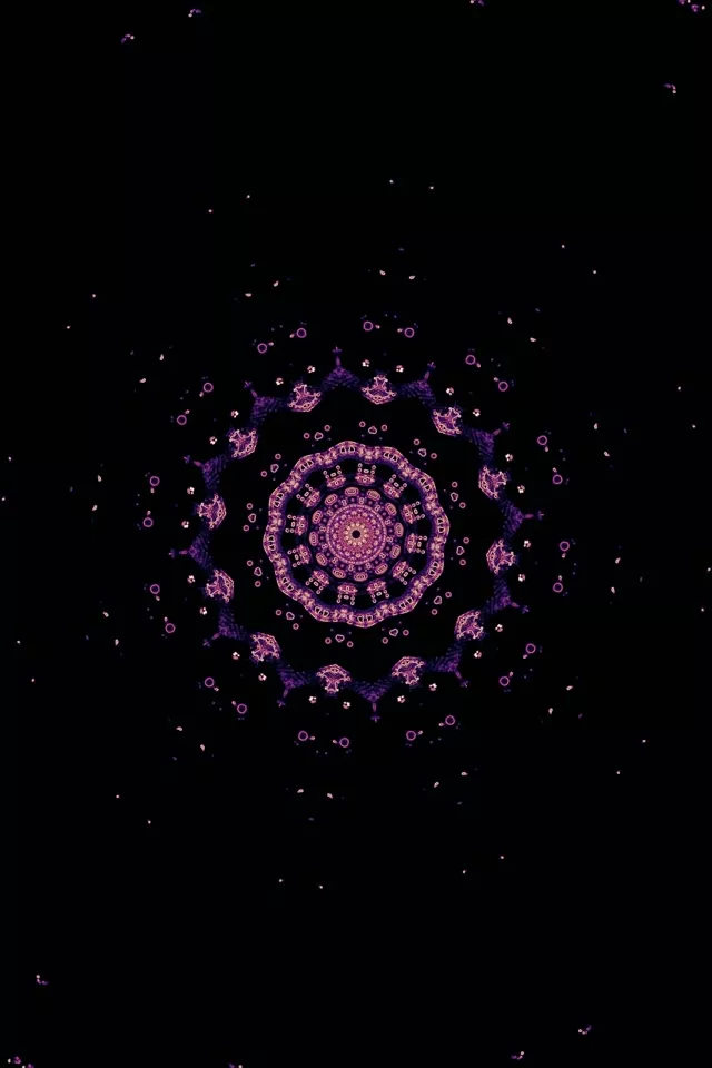 Neon-tunneli Violetti Fraktaali Mandala VJ Loop 2:3 Photo Portrait 60fps Näytönsäästäjä
