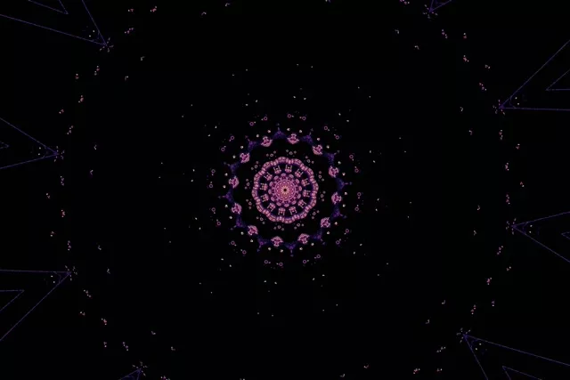 Neon Tunel Vijoličen Kaleidoskop Mandala VJ Loop 3:2 Surface 60fps Ohranjevalnik Zaslona