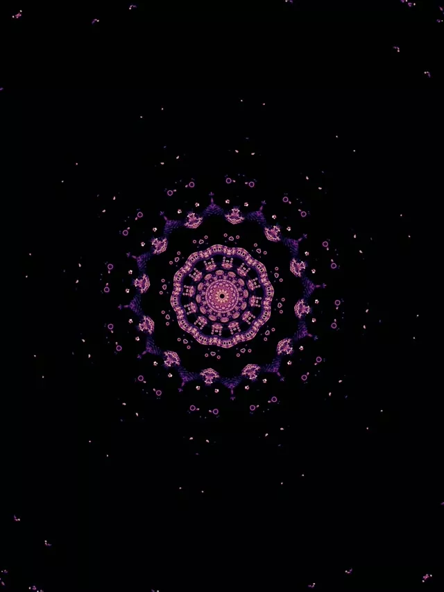 Neon Tunnel Purple Mandala Kaleidoscope Vj Loop 3:4 iPad Portrait 60fps Screensaver
