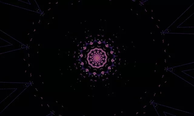 Neon Tunnel Purple Mandala Kaleidoscope Vj Loop 5:3 wide 60fps Screensaver