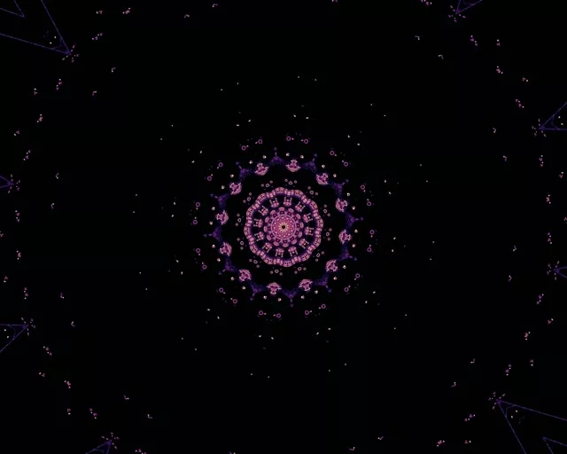 Neon Tunnel Purple Mandala Kaleidoscope Vj Loop 5:4 industrial 60fps screensaver