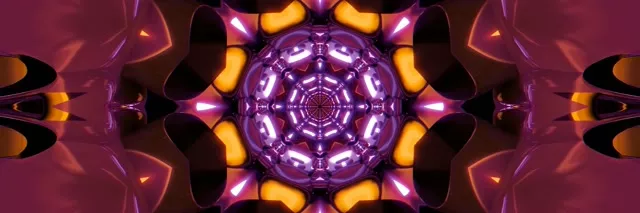 Violetinis Neon Tunelis Mandala Ekrano Užsklanda VJ Loop 3:1 Triple Wide 60fps