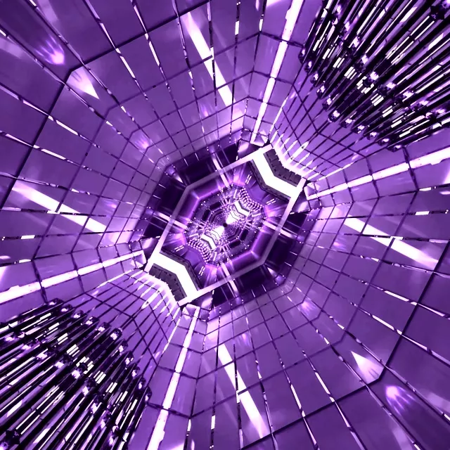 Purple Neon Tunnel Screensaver 1:1 Square 60fps VJ Loop