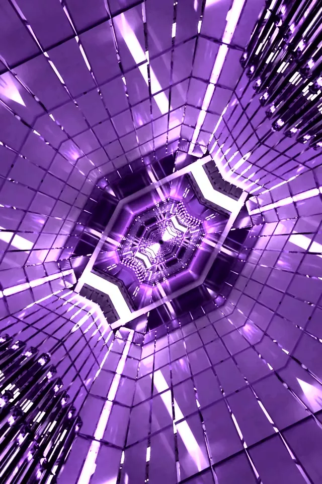 パープル ネオントンネル スクリーンセーバー 2:3 フォトポートレート 60fps VJLoops PC