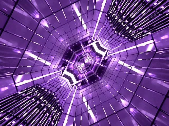 Fialový Neon Tunel Šetřič Obrazovky 4:3 Classic 60fps VJ Loop PC Laptop