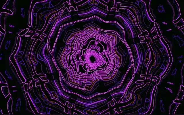 보라색 네온 터널 화면보호기 60fps 16:10 MacBook VJ Loop