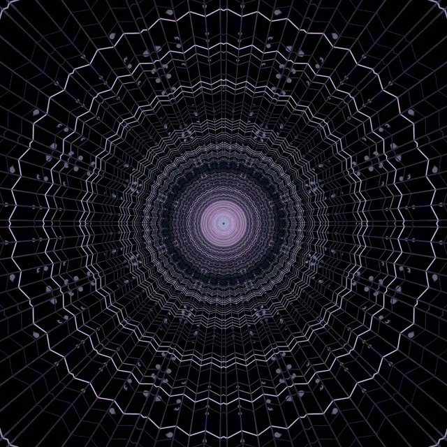 تونل نئون بنفش تار عنکبوت گردباد VJ Loop 1:1 Square 60fps محافظ صفحه