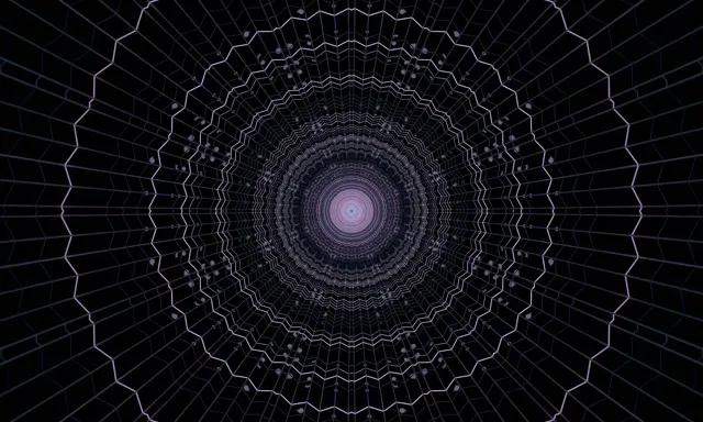 Neon Tunnel Lila Spinnennetz Vortex VJ Loop 60fps 5:3 Wide Bildschirmschoner