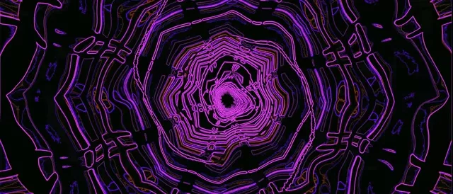 Purple Neon Tunnel Screensaver 21:9 Ultrawide 60fps VJ Loop
