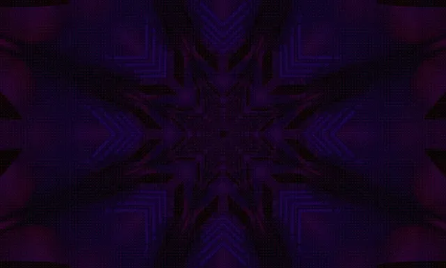 VJ Loop neonový tunel fialový hvězda mandala 5:3 wide 60fps spořič obrazovky