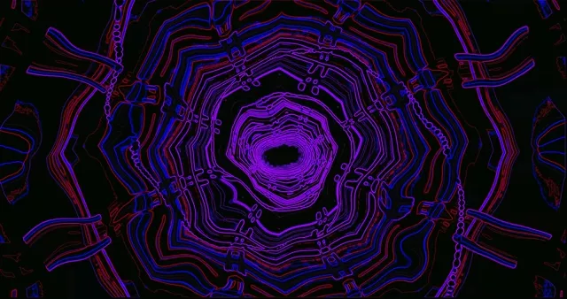 Purple Neon Tunnel Screensaver 4k UHD 60fps VJ Loop