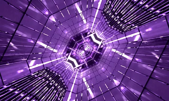 퍼플 네온 터널 화면보호기 5:3 와이드 60fps VJ Loop PC 노트북