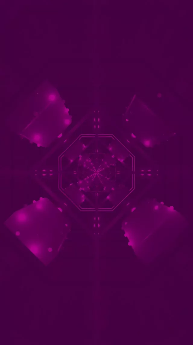 Фиолетовый Неоновый Туннель Заставка 60fps 9:16 Reels VJ Loop Восьмиугольный Фрактал