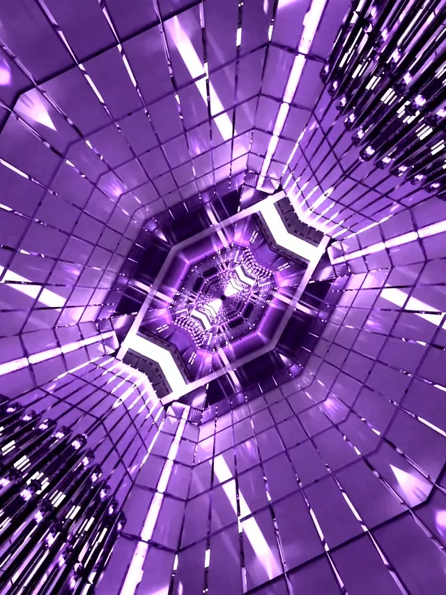 Tunnel Neon Viola Screensaver VJ Loop 3:4 iPad Portrait 60fps