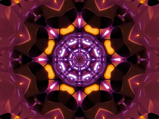 Violeta Oranža Neon Tunelis Kaleidoskops Ekrānsaudzētājs 4:3 Classic 60fps VJ Loop