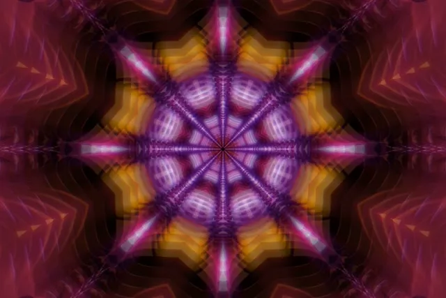 Radiant Kaleidoscope Neon Tunnel 60fps VJ Loop 3:2 Screensaver
