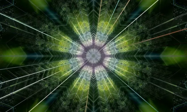 Ragyogó Neon Alagút VJ Loop 5:3 Wide 60fps Screensaver Kaleidoszkóp Kitörés