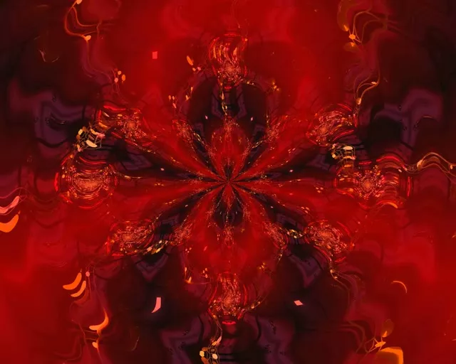 Radiant Red Kaleidoscope Neon Tunnel | 5:4 Industrial VJ Loop 60fps Screensaver