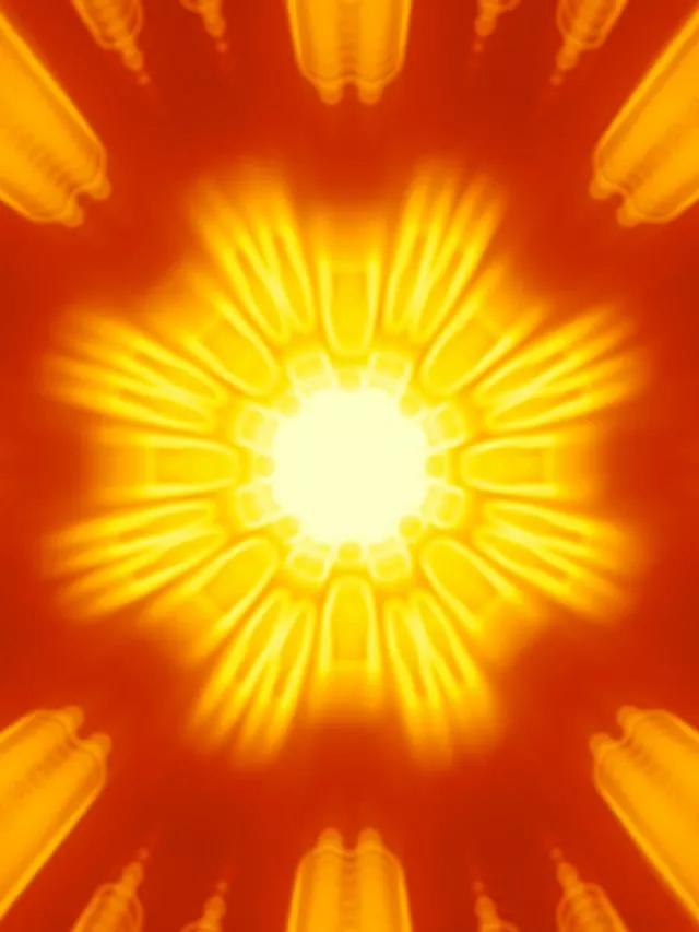 Radiant Yellow Starburst Neon Tunnel VJ Loop 3:4 iPad 60fps Screensaver