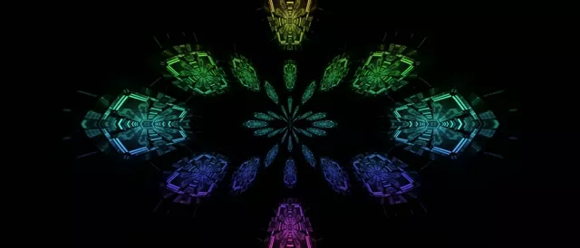 Neon Tunnel Kaleidoscope Fractal Vj Loop 21:9 Ultrawide 60fps Screensaver